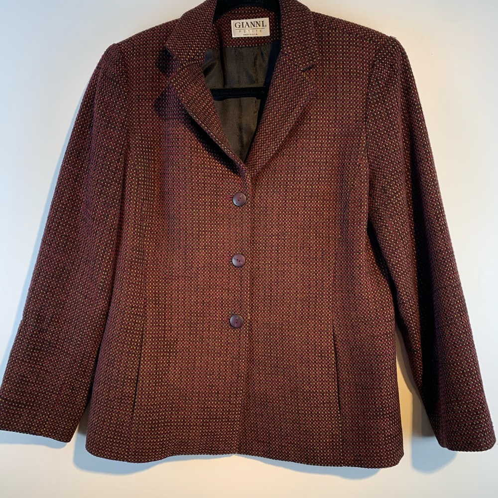 Vintage Gianni Sport Wool Blend Tweed Jacket